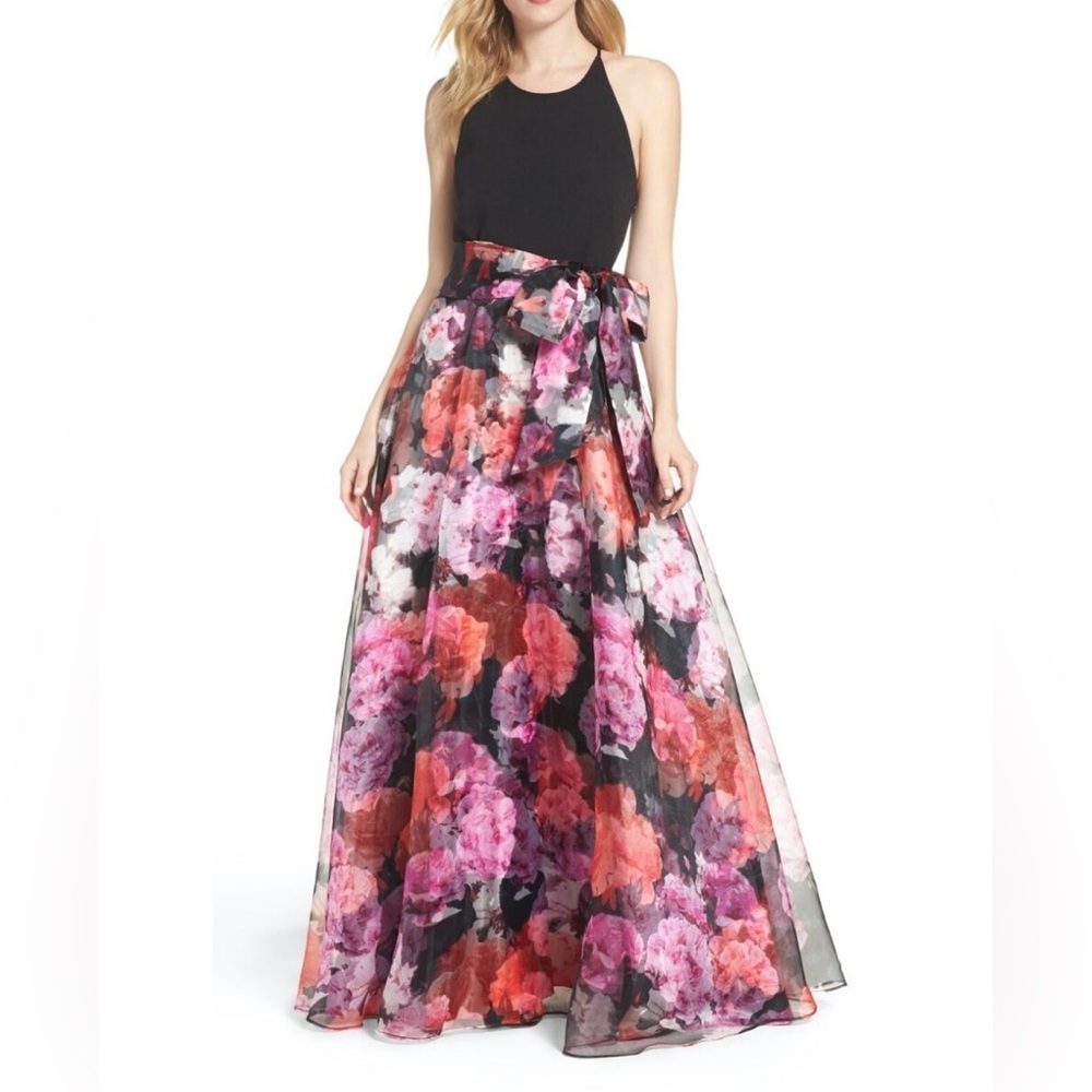 Eliza Jay Floral Organza Gown